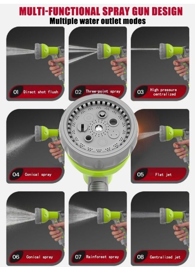 ALongDeng 30M Garden Hose Reel Set Water Hose Holder with 8 Types Water Gun and 2M Hoses Spray Heads Garden Hose Reel Kit  for Household Garden Watering Car Wash - Image 4